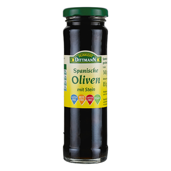 Feinkost Dittmann Spanische Oliven schwarz mit Stein 85g – Bild 2
