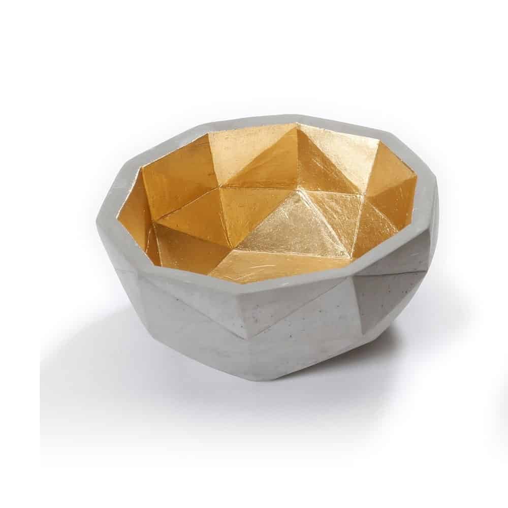 Deko-Schale – Grau und Gold (13,5 cm)