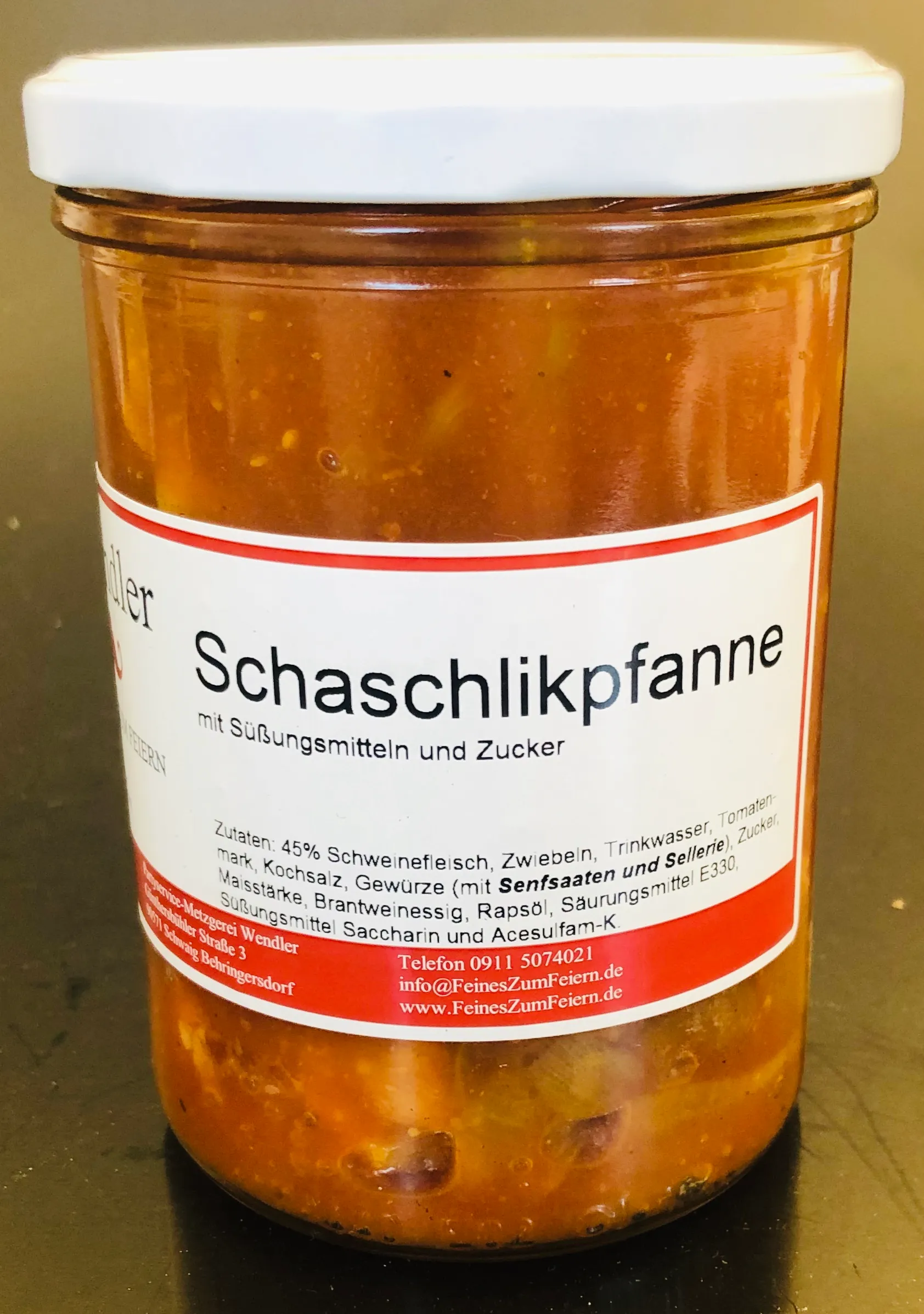 Schaschlikpfanne hausgemacht im Glas (400gr)